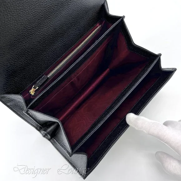 NEW GUCCI Zumi Interlocking G Horsebit Black Grain Leather Small Crossbody Bag - Picture 12 of 15